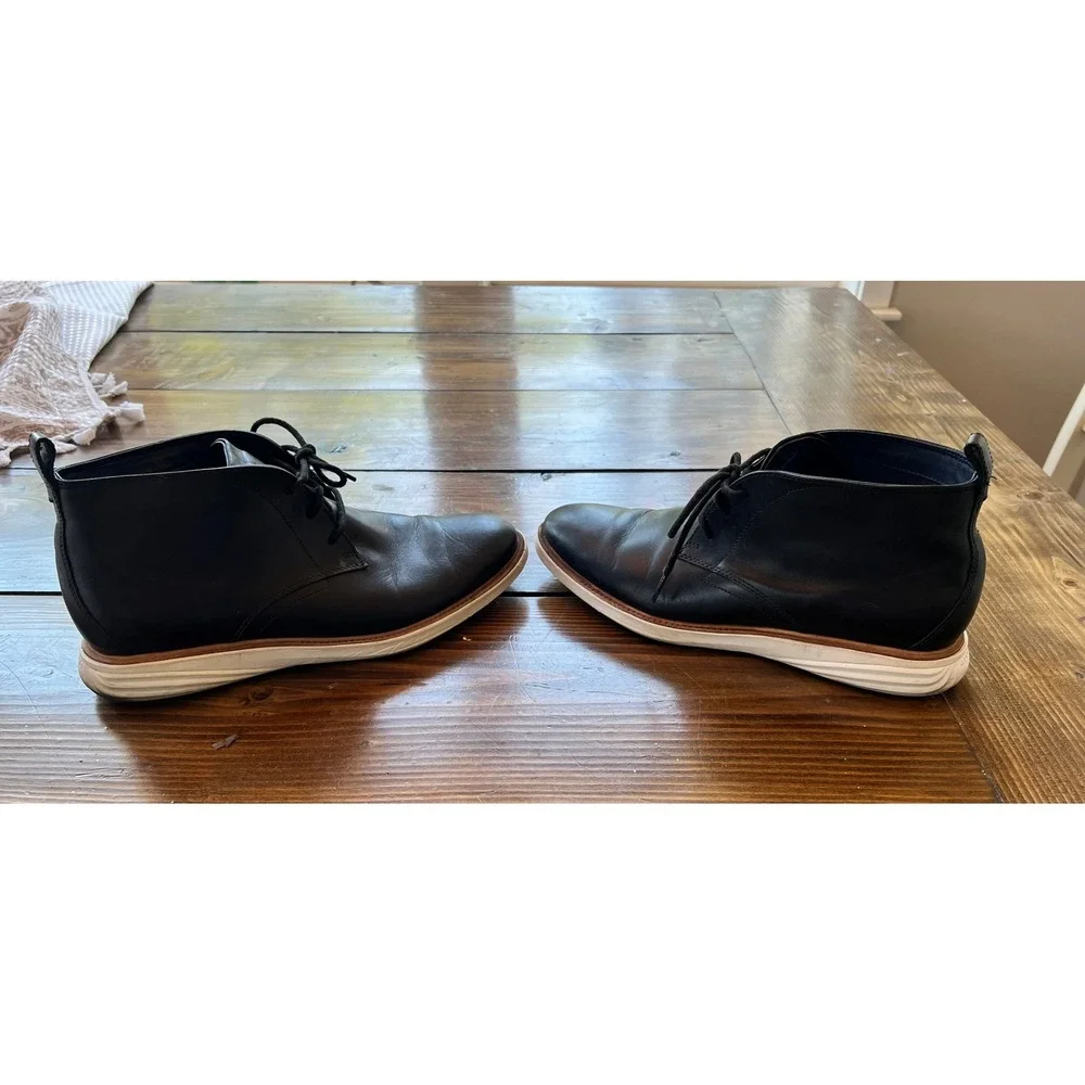 Cole Haan Zerogrand Mens Black Leather Chukka Boots C25585 Size 10M